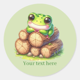 Cute frog lovers customizable classic round sticker