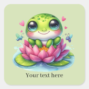 Cute frog lovers customizable  square sticker