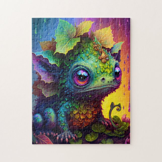 Cute Frog Monster Fantasy Art Jigsaw Puzzle (Vertical)