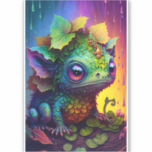 Cute Frog Monster Fantasy Art Sticker