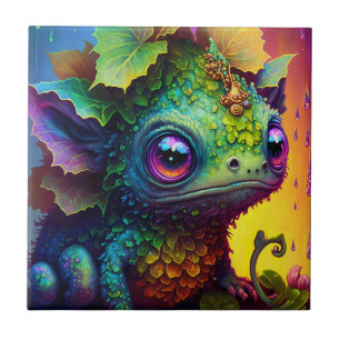 Cute Frog Monster Fantasy Art Tile