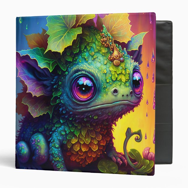 Cute Frog Monster Imaginaire Art 3 Anneau Classeur (Devant/Intérieur)