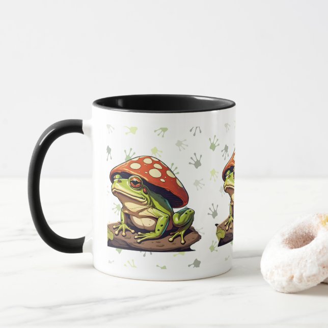 Cute frog mug for frog lovers (With Donut)