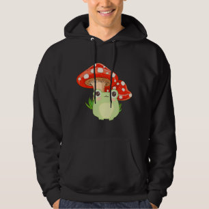 Cute Frog Mushroom Cottagecore Aesthetic Teen Girl Hoodie