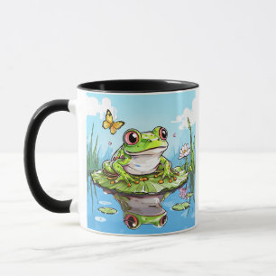 Cute Frog on a Lily Pad Cute Personalized Mug