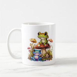 Cute Frog on Toadstools Coffee Tea Mug