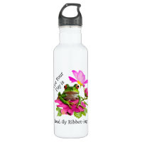  Cute Frog or Toad Pun on Pink Flowers