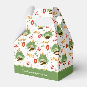 Cute Frog Pattern Happy Birthday Thank You w Name Favor Box
