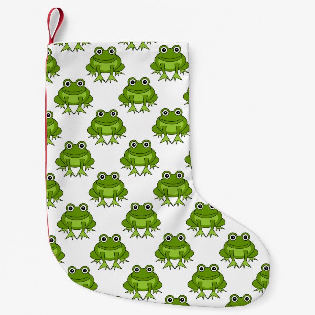 Cute Frog Pattern Small Christmas Stocking (Front)