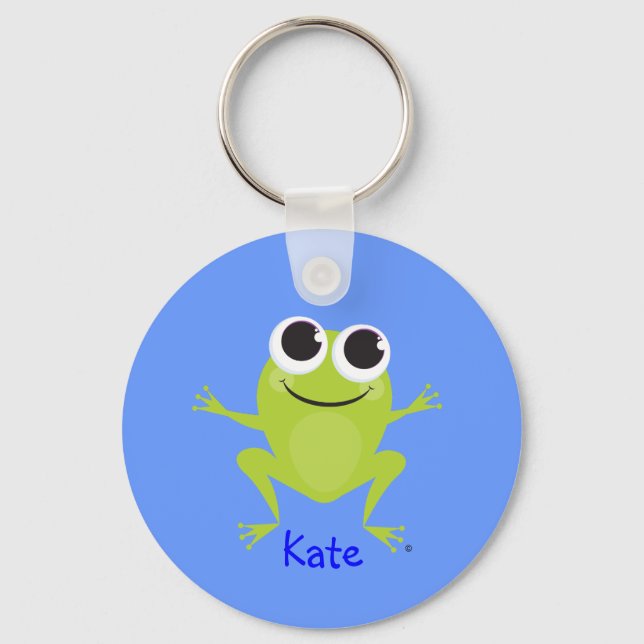 Cute Frog - Personalized Keychain (Front)