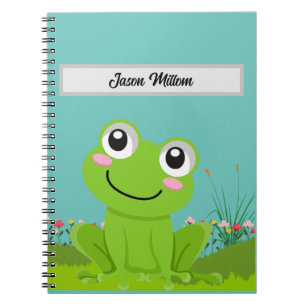 Cute frog personalized with child's name notebook