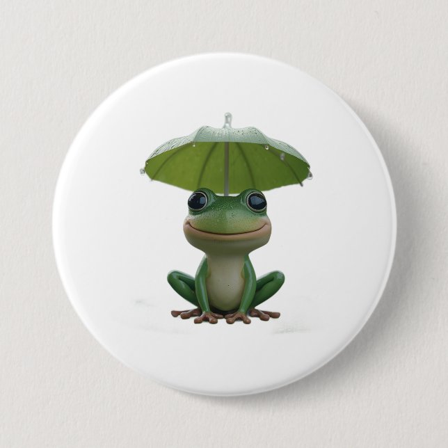 Cute Frog Pin for Kids – Funny Frog Button Badge (Devant)