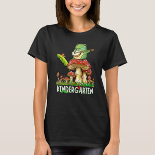Cute Frog Playing Banjo Snail Mushroom Kindergarte T-Shirt