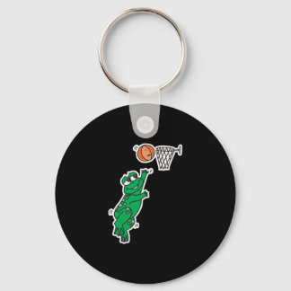 cute frog playing basketball keychain