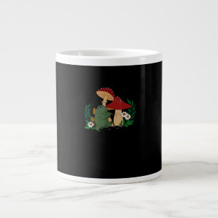 Cute Frog Playing Flute Cottagecore  Goblincore Ae Large Coffee Mug