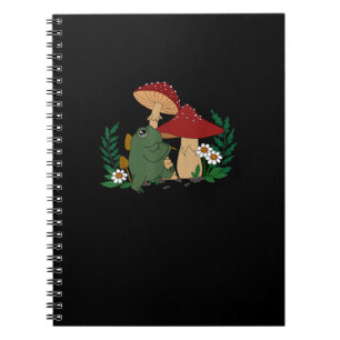 Cute Frog Playing Flute Cottagecore  Goblincore Ae Notebook