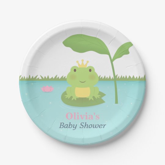 Cute Frog Prince Boy Baby Shower Supplies Paper Plate Zazzle Ca