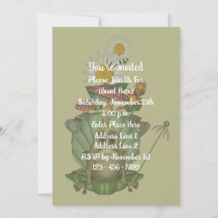 Cute Frog Princess On Throne Party Invitation