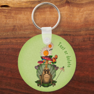 Cute Frog Princess On Throne Personalized Keychain