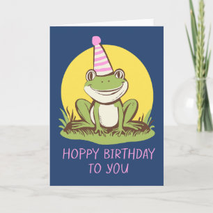 Cute Frog Pun Birthday Whimsical Colourful Art Card