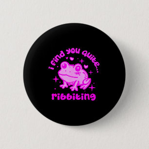 Cute Frog Pun Ribbiting Frog Lovers Quote Design 2 Inch Round Button