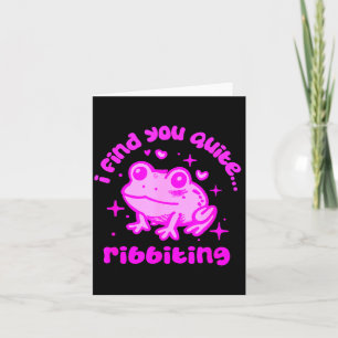 Cute Frog Pun Ribbiting Frog Lovers Quote Design  Card