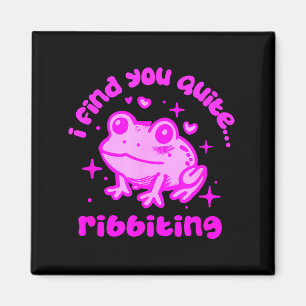 Cute Frog Pun Ribbiting Frog Lovers Quote Design Magnet
