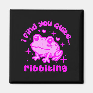 Cute Frog Pun Ribbiting Frog Lovers Quote Design P Magnet