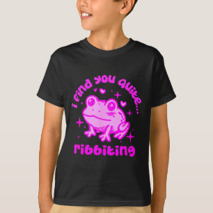 Cute Frog Pun Ribbiting Frog Lovers Quote Design  T-Shirt