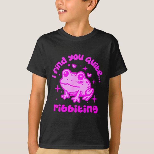 Cute Frog Pun Ribbiting Frog Lovers Quote Design  T-Shirt (Front)