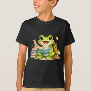 Cute Frog Reading - Back To School T-Shirt