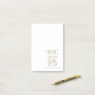 Cute Frog Riding Bicycle | Funny Frog Lover Gift Post-it Notes