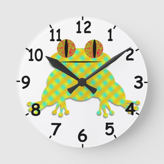 Cute Frog Round Clock (Front)