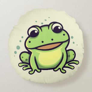 Cute frog round pillow
