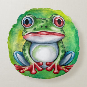 Cute Frog Round Pillow