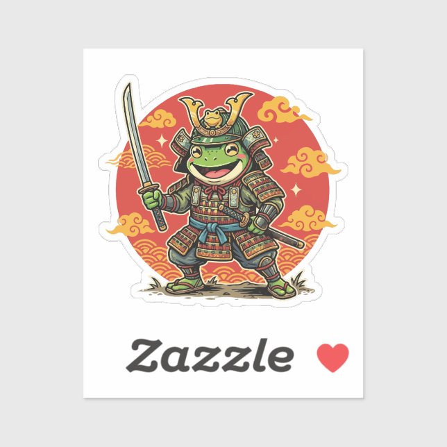 Cute Frog Samurai Cartoon Animal Warrior Design (Sheet)
