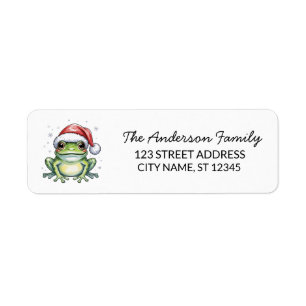 Cute Frog Santa Hat Christmas Adresse de retour