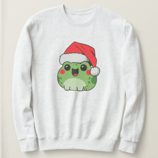 Cute Frog Santa Hat Christmas Retro  Sweatshirt