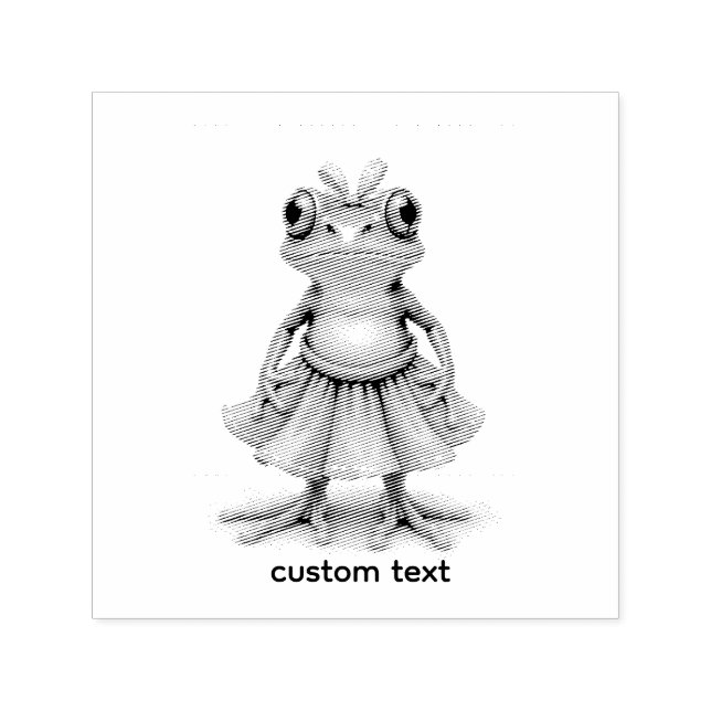 Cute frog self-inking stamp (Design)