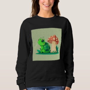 Cute Frog Snail Illustration Shell Friends Women K Sweatshirt