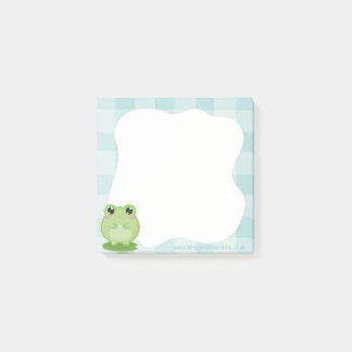 Cute frog Sticky notes, green post-it notes