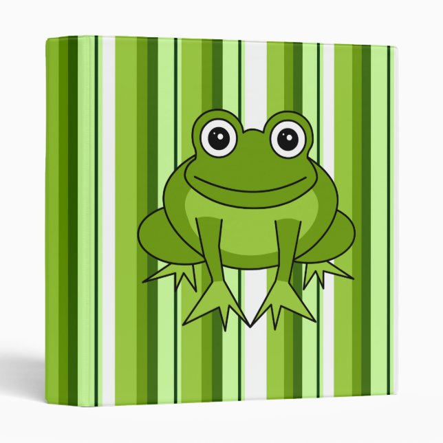 Cute Frog Striped Binder (Front/Spine)