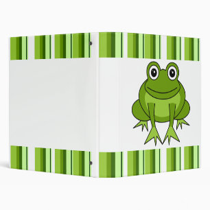 Cute Frog Striped Binder Small
