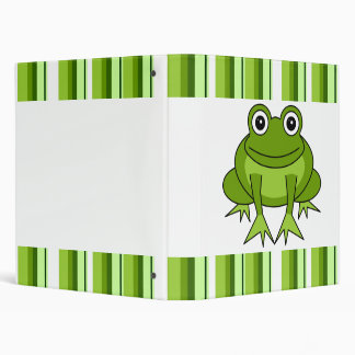 Cute Frog Striped Binder Small