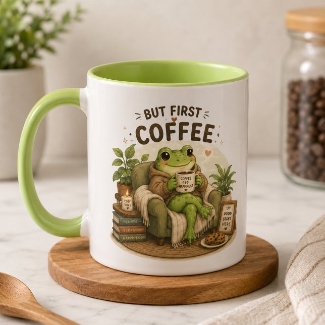 Cute Frog Study Motivation Design | Focus Learn Gr Mug (Creator Uploaded)