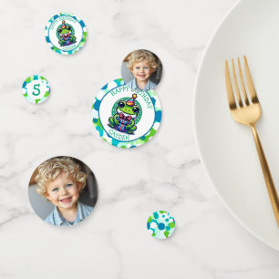 Cute Frog Themed Boy's Birthday Party Confetti