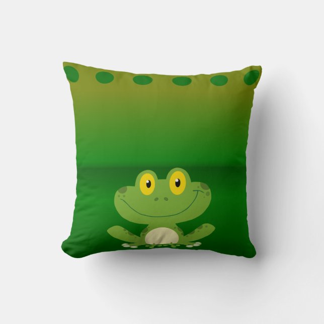 Cute Frog Throw Pillow (Front)