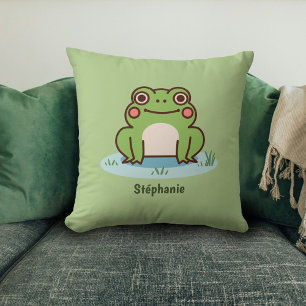 Cute Frog Throw Pillow