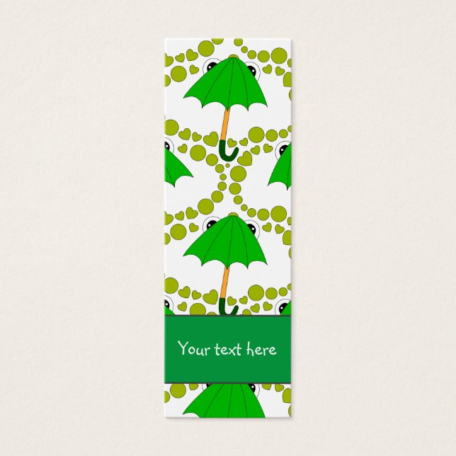 Cute frog umbrella heart and dot Bookmark (Front)