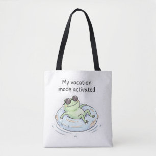 Cute Frog Vacation Mode Activated Funny Summer Tot Tote Bag